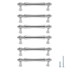 Imagem de Evionlin 6 peças de armários espelhados de cromo brilhante prateado e dourado, puxadores de porta de guarda-roupa, gavetas, puxadores pequenos de grão único