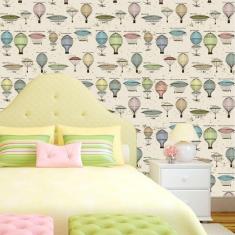 Imagem de Papel De Parede Balões Coloridos Autocolante Lavável Sala