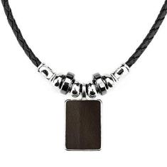 Imagem de DIYthinker Colar de couro  design abstrato joia Torque pingente de corda de couro