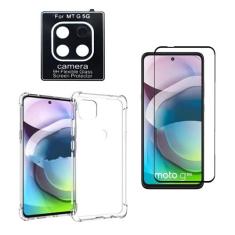 Imagem de Kit Capinha Para Celular Antichoque + Película 3D 9d Nano Blindada + Película Câmera Compatível Motorola Moto G 5G