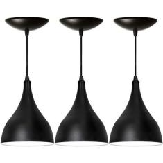 Imagem de Kit 03 Luminárias Lustre Gota  Fosca