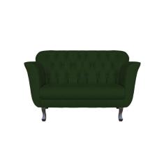 Imagem de Namoradeira Decorativa Dália Suede Verde 2 Lugares Pés Madeira Ms Decor