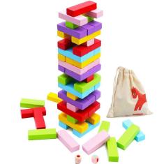 Imagem de Jogos de tabuleiro de empilhamento de madeira Building Blocks Gentle Mon