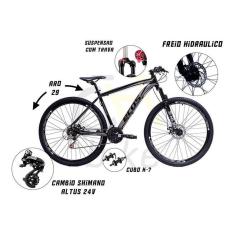 Imagem de Bicicleta Aro 29 Ecos 24 Marchas, Rodas K7 8v, Cambio Shimano Altus, Freios Hidráulicos E Suspensão-Unissex