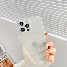 Imagem de Moda gradiente amor padrão coração capa de telefone transparente para iPhone 11 12 13 Pro Max X XR XS Max 7 8 Plus SE Pára-choque à prova de choque, 46A, para iPhone 12