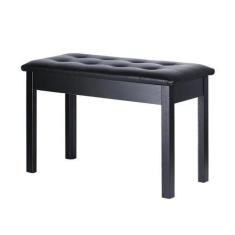 Imagem de Banqueta Preta,Banco P/Piano,C/Assento P/2 Pessoas,Baú,Botão - Aj Som
