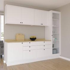 Imagem de Cozinha Compacta 5 Peças 6 Portas 6 Gavetas Sevilha Branco/Carvalho