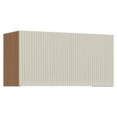 Imagem de Armário Aéreo p/ Cozinha Simone Mendes c/ 1 Porta Basculante 80cm Carvalho/Cinza - Nesher