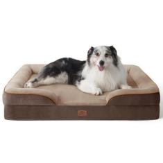 Imagem de Cama de cachorro Bedsure Orthopaedic XL para cães extra grandes, marro
