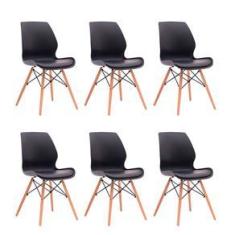 Imagem de Conjunto com 6 Cadeiras Eames Premium Rubi 