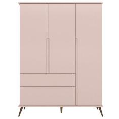 Imagem de Guarda Roupa Roupeiro Meli 3 Portas Infantil/ Juvenil Pés Palito 100% mdf Rosê
