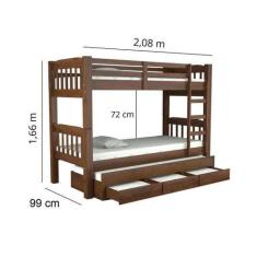 Imagem de Treliche Madeira Maciça - Itália Com 3 Gavetas - Kamabel