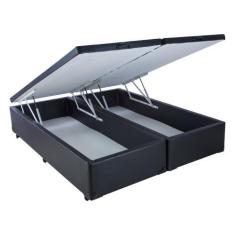 Imagem de Cama Box Queen Size Com Baú Mega Colchões Material Sintético Black Com