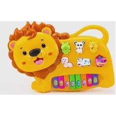 Imagem de Piano Infantil Teclado Leão Com Sons De Bicho Animal Criança Piano Inf