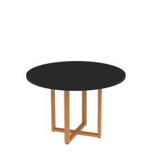 Imagem de Mesa de Reunião Redonda 100cm Mrr1100p25tub Preto/Laranja picasso
