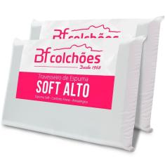 Imagem de kit 2 Travesseiro Alto Espuma Ortopédico Soft Conforto Firme 50x70x14cm - BF Colchões