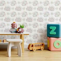 Imagem de Papel De Parede Adesivo Hipopótamo N09084 Rolo 0,58x3,00M