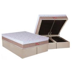 Imagem de Cama Box Baú Queen: Colchão Ortopédico Orthoflex Foggia Premier + Base Crc Suede Clean(158X198)