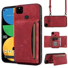 Imagem de Capa de telefone para Google Pixel 5a 5G capa carteira com alça de ombro transversal e suporte de cartão de crédito de couro bolso fino acessórios para celular Pixel5a5G Pixel5a a5 G5 Pixle 5a5G 2021