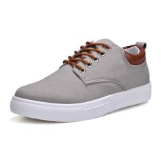 Imagem de Jueshanzj Sapatos casuais de caminhada sapatos masculinos de lona, Cinza R009, 41