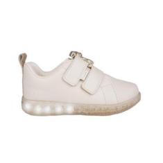 Imagem de Tênis Infantil Feminino Pampili Ursinho Glam Led Nude - 6700-Feminino