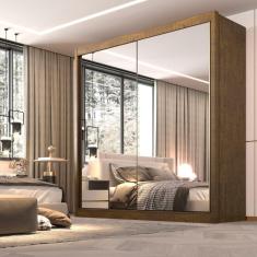 Imagem de Guarda Roupa Casal 2 Portas com Espelho 6 Gavetas 100% MDF California D Doro Moveis Ypê