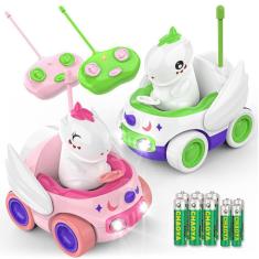 Imagem de Carro de controle remoto Kroyedfuw Unicorn, pacote com 2 unidades para criança