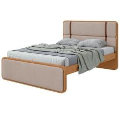 Imagem de Cama De Casal Lopas Com Cabeceira Estofada Em Tecido E Cantos Arrendon