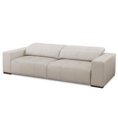 Imagem de Sofá Decorativo Barbosa 3 Lugares Sala De Estar 250cm Reclinável E Retrátil Couro Off White
