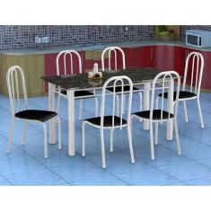 Imagem de Conjunto De Mesa Granada Com 6 Cadeiras Madri  E  Liso Gr