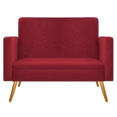 Imagem de Namoradeira decorativa Bella Palito Mel Suede Cor Vermelho