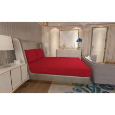 Imagem de Jogo de Lençol Zono Enxovais Cama Casal Full 3 Peças Malha 100% Algodão Tomate