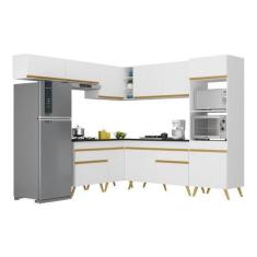 Imagem de Armário De Cozinha Completa De Canto Veneza Gw Multimóveis Mp2070 Bran