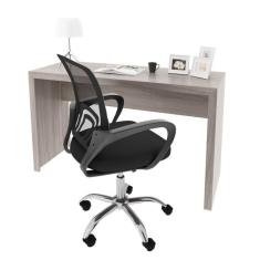 Imagem de Escrivaninha 127cm Me4135 com Cadeira Diretor Tela Mesh Tok 3310 Espresso Móveis Carvalho