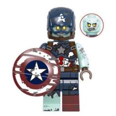 Imagem de Boneco Bloco De Montar Zumbi Capitão América Edição Especial