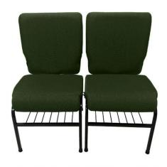 Imagem de 02 Cadeiras Para Igrejas C/ Porta Biblía E Porta Cálice Verde