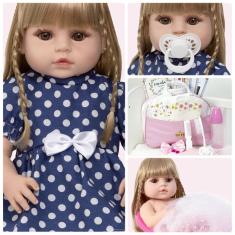 Imagem de Boneca Reborn Realista Silicone Bonita Diversos Acessórios
