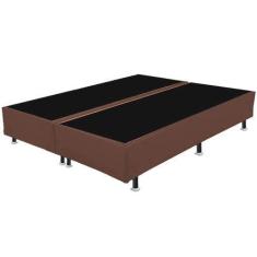 Imagem de Base Box Bipartida Casal Universal em Suede 37x188x138 Cor Marrom  - E
