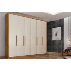 Imagem de Guarda Roupa 6 Portas E 8 Gavetas Santoro/bolonha Freijo Cumaru C/ Fendi - Novo Horizonte
