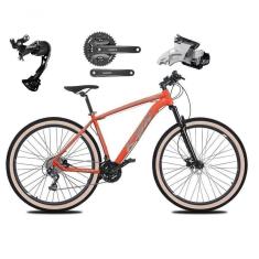 Imagem de Bicicleta Aro 29 Ksw Xlt Alívio E Altus 27v Freio Hidráulico Garfo Trava Pneu Faixa - Laranja Tam.21