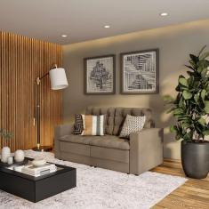 Imagem de Sofá 3 Lugares Retrátil Nuremberga Suede Bege