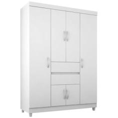 Imagem de Guarda Roupa Casal 6 Portas 62020 Branco Rosa Flex Demobile