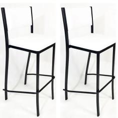 Imagem de Kit 2 Banquetas EMPILHÁVEL  alta assento e encosto  - Poltronas do Sul