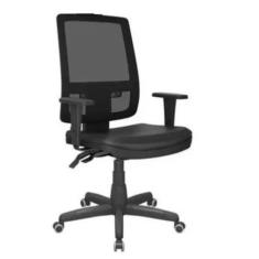 Imagem de Cadeira Presidente Brizza Tela Back System Com Assento Crepe Plaxmetal 