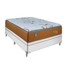 Imagem de Cama Box Baú Casal Branca Colchão Molas Toronto Euro Pillow - Portobel