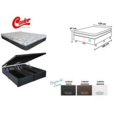 Imagem de Cama Box Baú Casal Bipartido Jadmax + Colchão Molas Castor Class 138X1