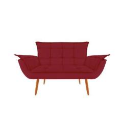 Imagem de Namoradeira Opala Decorativa 2 Lugares Suede Vermelho - Maitê Moda Cas