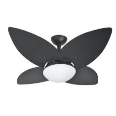 Imagem de Ventilador de Teto Infinity Lótus Preto 4 Pás Pretas 110V+Controle 102