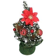 Imagem de Árvore de Natal Artificial Requintado Bonito Cores Brilhantes Desktop Inovadores Enfeites de Árvore de Natal Vermelho São para Adicionar um Toque de Alegria e Elegância às Suas