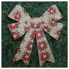 Imagem de Kit 6 Enfeite Árvore Natal Laço Decorado Com Flores 46 Cm